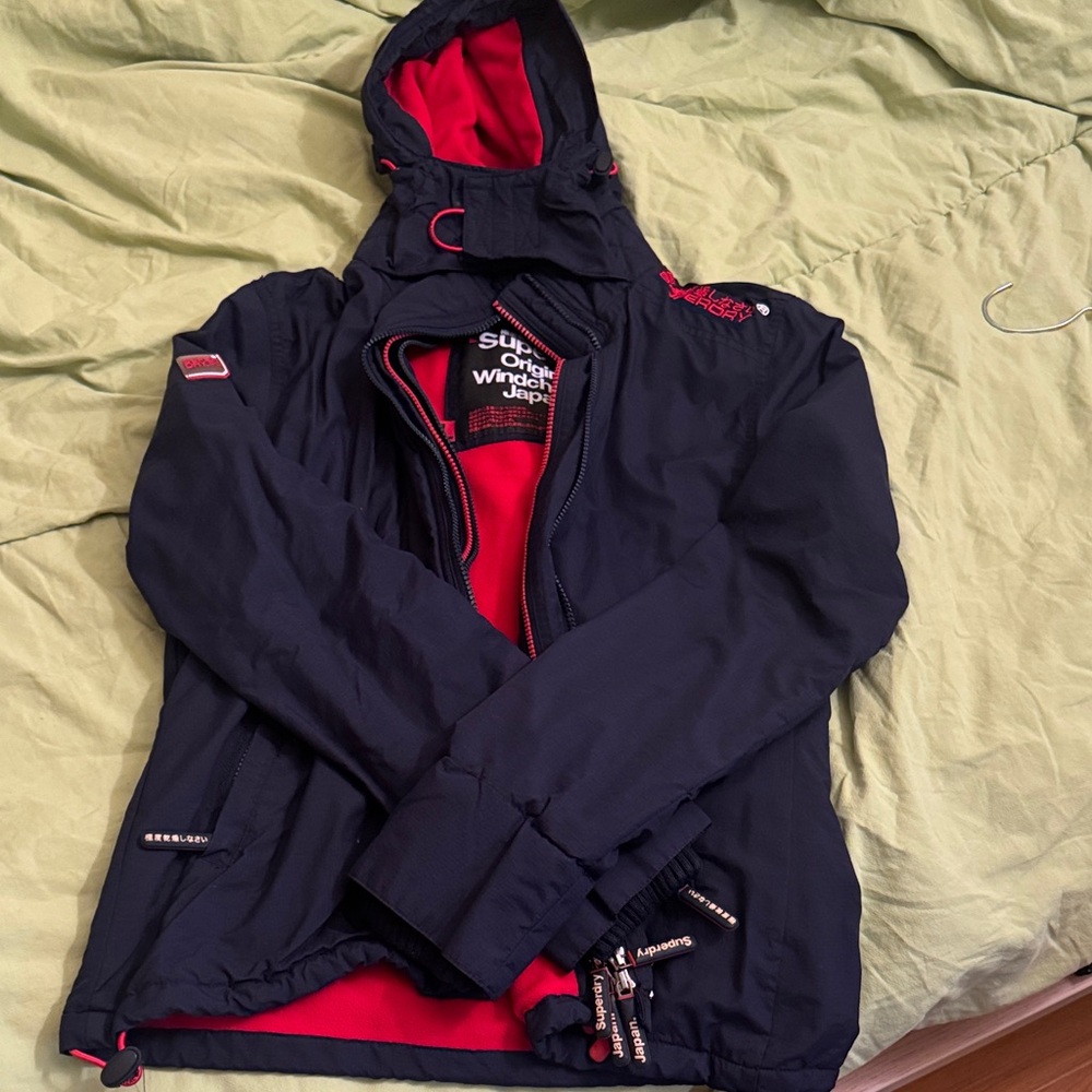 Superdry Women's Black and Red Ski Jacket